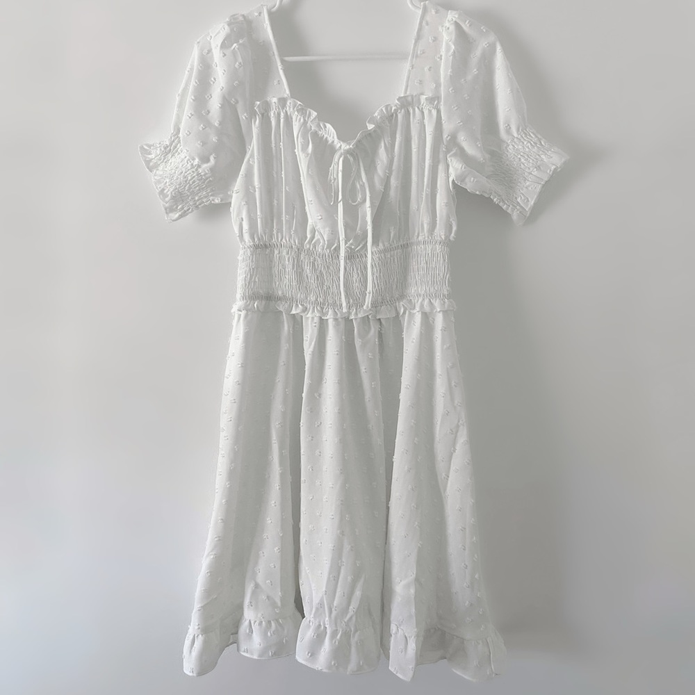 White Swiss Dot Dress